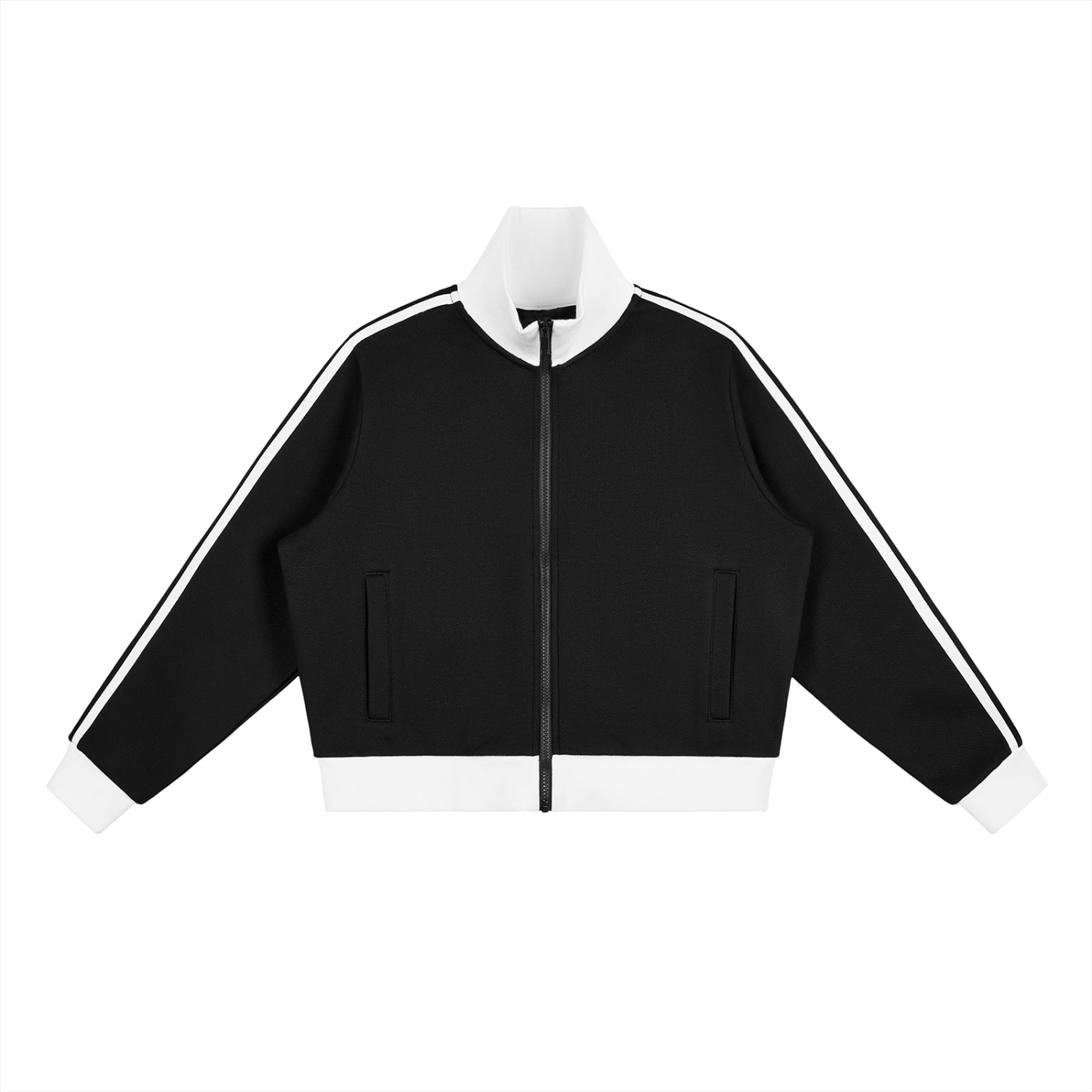 Fleece Cropped Track Jacket - Image 2